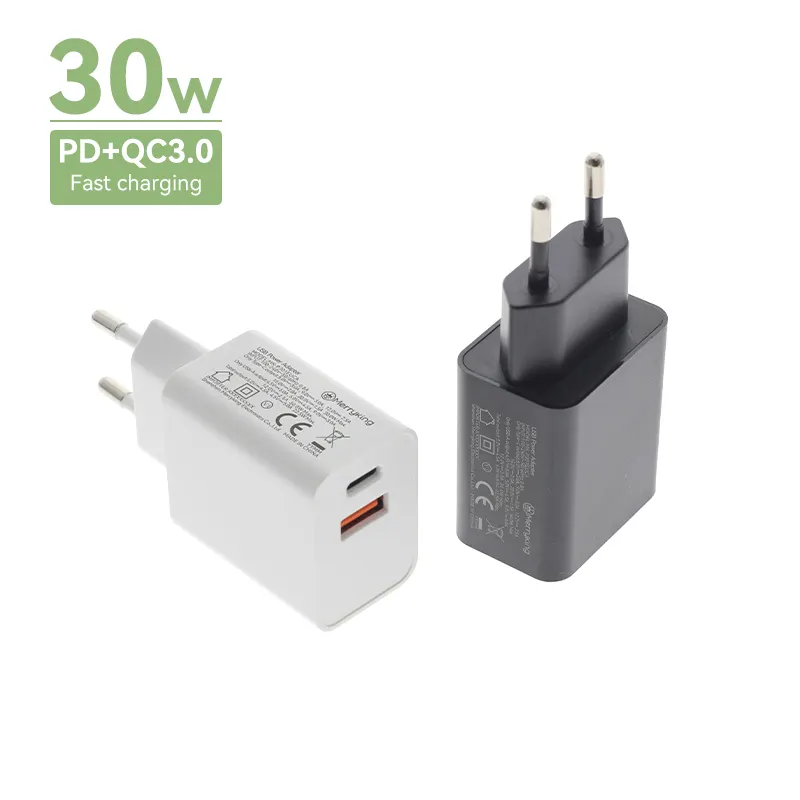 20V 1.5A 5V 4.5A 12V 2.5A PD QC 30W Mini Travel Charger Adapter USB C Charger Block for iPad Pro Wireless Microphone