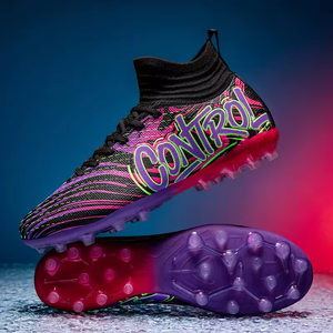 Chaussures de football pour enfants à tige haute, chaussures de sport à crampons longs pour jeunes, pour l'entraînement et les matchs, chaussures de football pour étudiants - Product Image 1