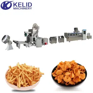 Automatic industrial Ready To Fry Fried 2D 3D Snacks Pellet Slanty Making Machine Fried Snack Food Production Line
