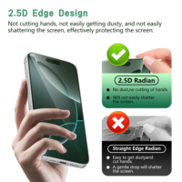 Protection d'écran en verre trempé personnalisée anti-choc et anti-lumière bleue pour iPhone 15, 16, 17 et iPhone 17 Air