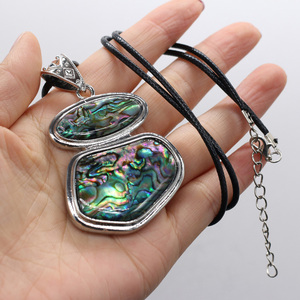 Elegant Women's Natural Mother-of-Shell Abalone <strong>Pendant</strong> 2MM Leather <strong>Cord</strong> <strong>Drop</strong>-shaped Water <strong>Drop</strong> Classic Chains Romantic Gift - Product Image 4
