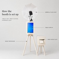 Photo Booth Kayu Vintage dengan Layar Sentuh Dua Sisi, Cocok untuk Bisnis Sewa Pernikahan.