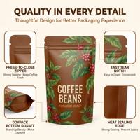 Vente en gros de sachets refermables en Mylar recyclables de 3 oz pour bonbons, thé, café, en-cas, emballage alimentaire, matériel d'emballage, sac d'emballage