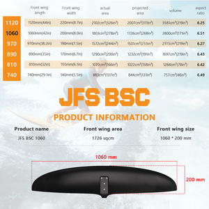JFS-Axis Broad BSC740/810/890/970/1060/1120 Ala de Hidroala de Carbono para SUP, WAKE, PUMP y Downwind, 844 cm², 3 kg, JFS BSC 740 JFS-Axis B - Product Image 4