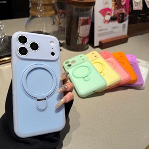 Custodia per <span class=keywords><strong>iPhone</strong></span> 17 in <span class=keywords><strong>silicone</strong></span> anti-caduta con ricarica wireless magnetica, anello di supporto e colori multipli opzionali - Product Image 3