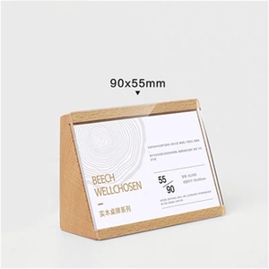 90x55mm Sản phẩm gỗ giá nhãn hiển thị nghiêng bảng tráng miệng giấy tag đứng <span class=keywords><strong>Acrylic</strong></span> chủ thẻ dấu hiệu - Product Image 2