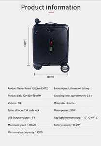 [Envío Inmediato] <span class=keywords><strong>Maleta</strong></span> Inteligente con Scooter Eléctrico Integrado, 20 Pulgadas, Aprobada por Aerolíneas, con Batería y Candado TSA - Product Image 6