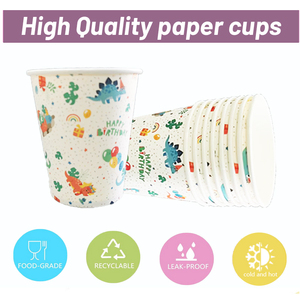 Platos y Vasos de Papel Redondos Desechables con Diseño de Dinosaurios Ecológicos de 9 Pulgadas, Juego de Vajilla Personalizada para Fiestas de Cumpleaños - Product Image 5