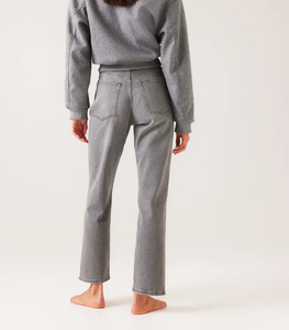 Jean <span class=keywords><strong>gris</strong></span> à taille haute personnalisé <span class=keywords><strong>Mom</strong></span> Ultra Ladies taille haute Denim longueur cheville <span class=keywords><strong>pantalon</strong></span> <span class=keywords><strong>pantalon</strong></span> jean droit taille haute pour femmes - Product Image 2