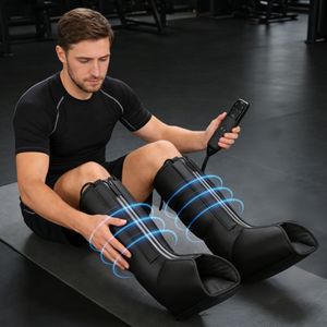Beoka Buzağı Fermuarlı Taşınabilir İyileştirici Bacak Masaj Aleti, Isı ve Kompresyon Botları ile Dolaşım ve Rahatlama için Bacak Masajı - Product Image 2