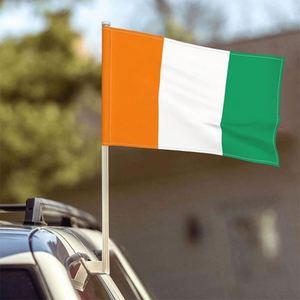 ธงชาติโกตดิวัวร์สำหรับติดกระจกรถยนต์ ผลิตและจำหน่ายโดยตรงจากโรงงาน ตกแต่งรถยนต์ ลายพิมพ์เย็บสองชั้น สำหรับตกแต่งตามวัฒนธรรมประจำชาติ - Product Image 2