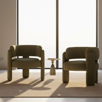 Fauteuil moderne en velours durable pour salon et chambre à coucher avec rembourrage en éponge, chaise de canapé pour hôtel, mobilier de maison
