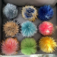 15cm grande taille fourrure pompon boule vraie fourrure de raton laveur pour bonnets fourrure pompons boule