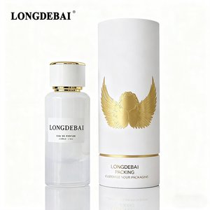 Factory Cylinder Perfume Bottle Empty <b>Pump</b> Sprayer Crimp Clear Glass <b>Black</b> 50ml Perfume Bottle with Tube Box - Product Image 4