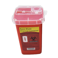 Poubelle de recyclage de lames jetables écologiques, boîte à outils tranchants, poubelle carrée en plastique noir et rouge, modèle M-022302, vente en gros