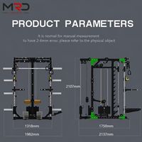 Máquina Smith Multifuncional Todo en Uno para Gimnasio con Cable Crossover, Torre de Pesas, Rack de Sentadillas, Lat Pulldown y Remo Bajo