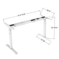 Bureau Ergonomique en Acier Métallique à Hauteur Réglable Électriquement, Bureau Intelligent à Double Moteur pour Position Assise ou Debout