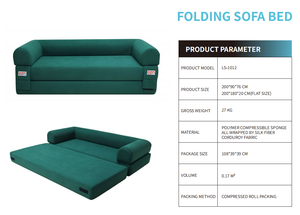 Wholesale Modern Luxury Folding Sofa Bed <b>Set</b> Linen Fabric Vacuum Packed Compressed Living Room Furniture Manufacturer - Product Image 3