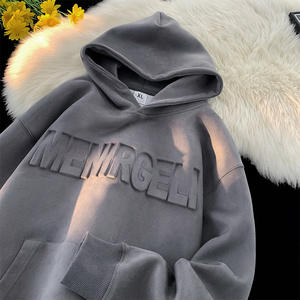 100% coton femmes pull Streetwear à <span class=keywords><strong>capuche</strong></span> décontracté surdimensionné hiver en relief sweats à <span class=keywords><strong>capuche</strong></span> gaufrage logo <span class=keywords><strong>sweat</strong></span> - Product Image 5