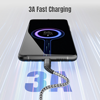 Câble de données USB C en nylon tressé avec logo personnalisé, câble de charge rapide pour téléphone portable Android V8 Micro