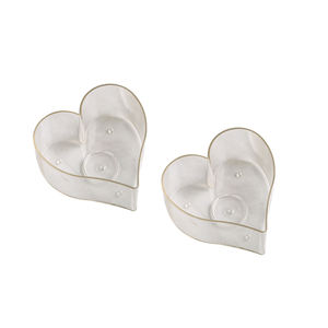 Porte-bougie en plastique transparent en forme de cœur, en polycarbonate, imprimé, en gros, hautement ignifuge - Product Image 1