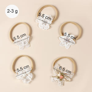 رباط رأس للفتيات الصغيرات دانتيل أبيض ناعم رابطة شعر ناعمة ناعمة بدون خياطة لحديثي الولادة أغطية رأس للأطفال إكسسوارات شعر للأطفال - Product Image 2