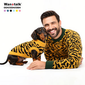 Sweater Anjing Rajut Motif Harimau untuk Musim Dingin, Pakaian Musim Dingin untuk Anjing Kecil, Pakaian Rajut untuk Anjing Besar untuk Luar dan Dalam Ruangan - Product Image 1