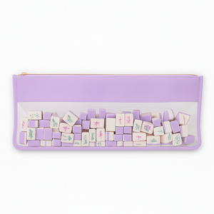 Borsa per Mahjong Americana Multicolore Lilla, Rossa e Verde con Cerniera di Qualità e Ricamo Personalizzabile - Product Image 3