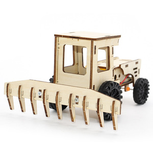 Kit de arado de tractor de madera, juguete educativo de ciencia de montaje manual para niños, aprendizaje STEM de 4 a 6 años - Product Image 3
