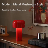 Lampe de chevet LED sans fil portable en forme de champignon, décorative, moderne et de haute qualité, avec batterie de secours