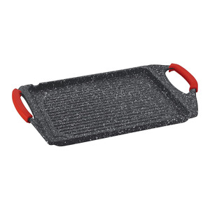 Durable Die-<b>Cast</b> Aluminum Cookware Non-Stick Grill <b>Pan</b> Induction Cooker Compatible Square Oven Detachable Silicone Holders Metal - Product Image 1