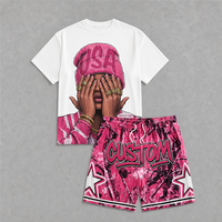 Ensemble T-shirt et short personnalisé pour homme, imprimé graphique 3D, 100% coton, séchage rapide, short de basketball camouflage, logo personnalisé, streetwear