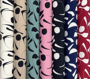 Tissu crêpe extensible 4 directions à motif floral tendance, 95% polyester, 5% élasthanne, pour robes et vêtements féminins, en stock - Product Image 2