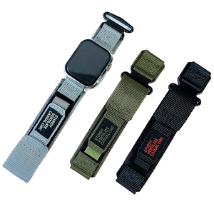 <span class=keywords><strong>Correa</strong></span> de reloj de nailon con velcro de 20/22mm, <span class=keywords><strong>Correa</strong></span> deportiva ajustable para <span class=keywords><strong>Apple</strong></span> <span class=keywords><strong>Watch</strong></span> Series, lavable para hombres y mujeres - Product Image 3