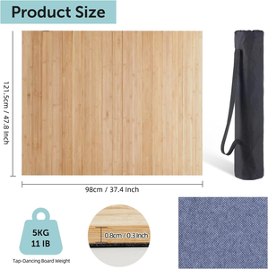 Plancher de danse portable en bambou personnalisé, pour toutes surfaces, avec sac de rangement, tapis de danse solide, danse <span class=keywords><strong>flamenco</strong></span> - Product Image 1