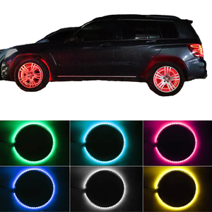 مصباح مركز سيارة LED RGB مزدوج التدفق بوصة مقاوم للماء شريط نيون ضوء عجلة مصباح جو 12 فولت جهد جديد - Product Image 2