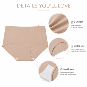 <span class=keywords><strong>6</strong></span> pezzi di mutande da donna, invisibili, a vita media, antibatteriche, con fondo allungato, pantaloncini sportivi a triangolo che sollevano i fianchi - Product Image 4