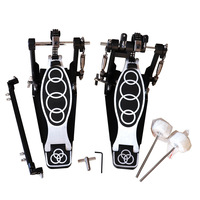 Batterie de jazz pour adulte avec double pédale, grosse caisse à double pédale, mallette en caoutchouc pour la pratique, accessoires d'instrument, logo cinq cercles trois triangles