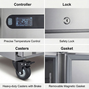 Frigorifero Commerciale SWENZA in Acciaio Inox, Attrezzatura di Refrigerazione a <span class=keywords><strong>Doppia</strong></span> Temperatura, Frigorifero Verticale - Product Image 3