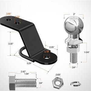 Adaptateur de attelage de remorque, boule de 2 pouces, capacité de 3500 lb, pour ATV UTV, support en acier allié - Product Image 1