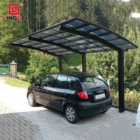 Abri de voiture moderne en aluminium, imperméable, pour garage, auvent en polycarbonate, résistant aux intempéries pour parking/terrasse/patio
