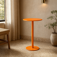 Table d'appoint ronde sur piétement, table d'appoint en métal à colonne unique, table d'appoint pour salon, table d'appoint décorative, fabrication OEM
