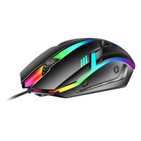 BAJEAL D3 Ratón para Juegos con Cable USB RGB LED con Sensor Óptico, Diseño Ergonómico de 3 Botones para Portátil/Escritorio, 12 Meses de Garantía