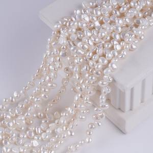 Perlas Sueltas de Agua Dulce Naturales de Zhuji, Forma Barroca, 5-6mm, Dos Caras, Siete Orificios, para Manualidades Creativas, Venta al Por Mayor - Product Image 4