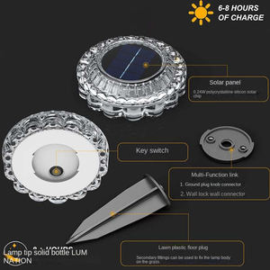 Nuevo diseño, 14 discos LED, camino de paisaje de suelo, jardín, disco de luz Solar impermeable, lámpara de suelo, luz de césped al aire libre - Product Image 5