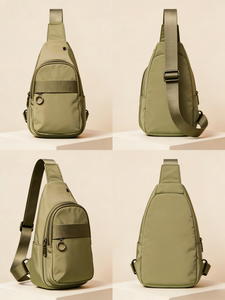 Ladeanschluss Große Kapazität Diebstahlsicherer Verschluss Outdoor Sport Herren Vintage Tragbare Reißverschluss Multifunktions-Schulterriemen Brusttasche - Product Image 1