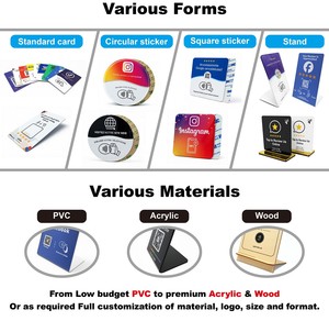 Thẻ NFC Google Review Tiếng Tây Ban Nha, Ý, Pháp, Giá để bàn acrylic 12cm, tương thích NFC213, 13.56MHz, Chạm để đánh giá - Product Image 6