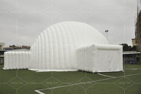 Tente gonflable de dôme d'igloo géant blanc de 18m avec l'entrée 3 pour les parties extérieures N événements de l'usine gonflable d'igloo de la Chine