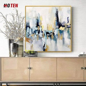 <span class=keywords><strong>Pintura</strong></span> al óleo abstracta pintada a mano sobre lienzo paisaje simple para decoración de sala de estar u oficina - Product Image 3