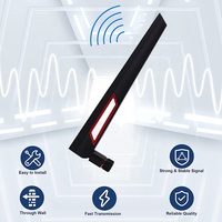 Antennes Wi-Fi personnalisées double bande externes 2.4G 5G 10dBi omnidirectionnelles en ABS, puissance maximale 50W pour routeur Wi-Fi sans fil et amplificateur de signal